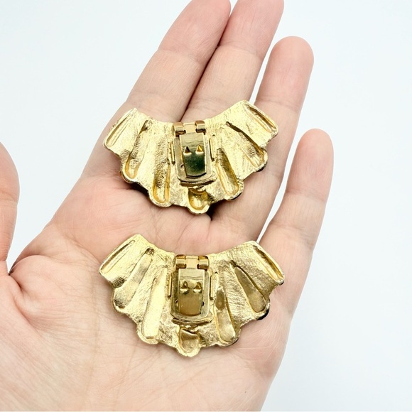 Vintage Bluette Art Deco Enamel Shoe Clips Made in France - Picture 2 of 8